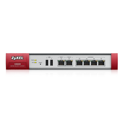 FIREWALL ZYXEL USG-60 2P LAN GIGA/2 PT WAN/USB/VPN