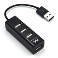 MINI HUB USB 2.0 4PORTE NERO EW1123