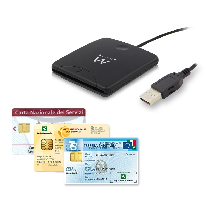 LETTORE FIRMA DIGITALE USB PER SMART CARD EW1052 - CR INTERNI E ESTERNI -  Geomedia