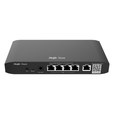 Reyee Cloud Router PoE 5xGE. 100 utenti simultanei, VPN,45W